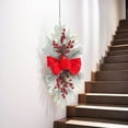 thumbnail image 4 of Christmas Decorations Christmas Teardrop Swags Snow Frost Needles Christmas Garland Winter Pine Needles Swag for Window Home Stairs Indoor Outdoor Decor 25.59x11.81in, 4 of 6