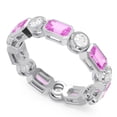 thumbnail image 2 of 5.00 Ct New Natural Diamond Pink Sapphire Gemstone Anniversary Eternity Band for her Solid 14K White Gold Size 6.5 by Diamond-Capitals, 2 of 8