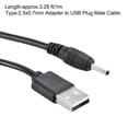 thumbnail image 2 of Adaptador de alimentación DC macho de 1M Uxcell 2.5x0.7mm a cables USB macho negros, 2 of 3