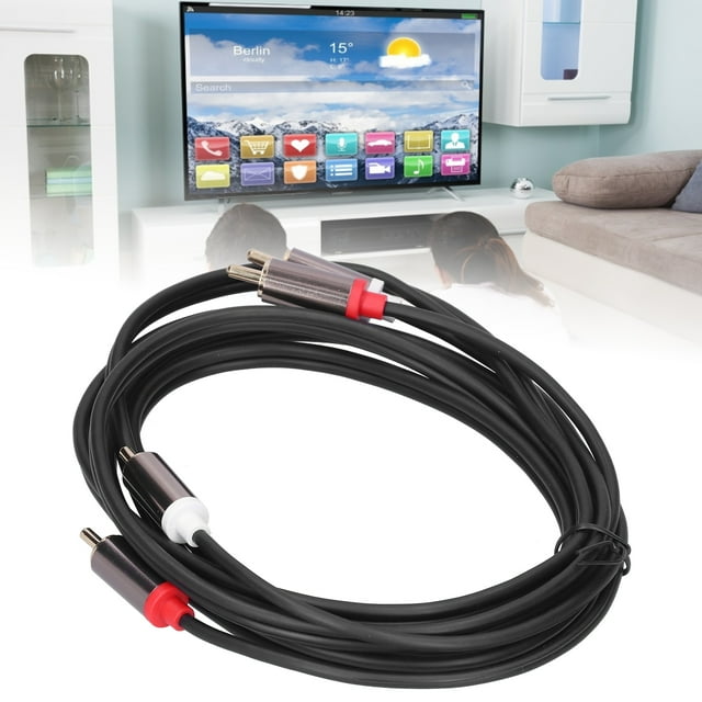 2RCA Cable, Gold Plated Plug 2RCA Audio Cable Noise Reduction Aluminum Alloy Shell High Fidelity 5mm for CD Player 1M/3.3ft,2M/6.6ft,/9.8ft