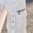 thumbnail image 6 of WAVSUF Kids Girls Cargo Pants Classic Fit High Waist Wide Leg Summer Daily Trendy Pants White Size 4, 6 of 6