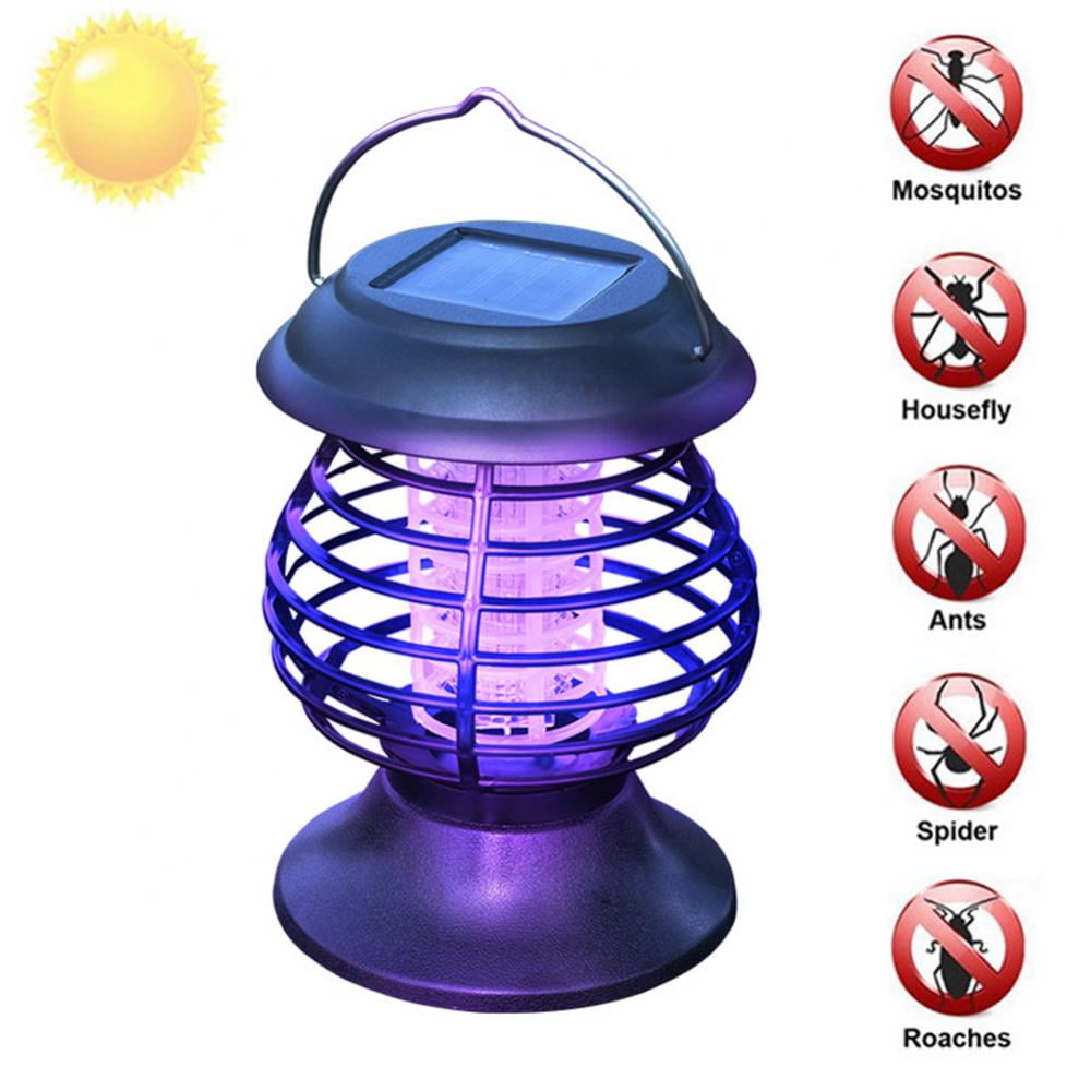 Solar LED Mosquito Bug Insect Trap Zapper Killer Light Lamp Lantern Outdoor 