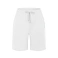 thumbnail image 6 of vigerkar Bermuda Shorts for Women Long Cotton Loose with Pockets Knee Length for Yoga Casual Walking Exercise Shorts White, M, 6 of 6
