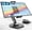 Up to 18.4'', variant on Portable  Stand Large Clamp - Heavy Duty   supports up to 4.4 lbs 16" 17.3" 18.5 inch 360? Rotating Base Swivel Foldable Desk Stand for iPad Holder Tablet Mount for Kitchen/Travel