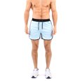 thumbnail image 4 of Sngxgn Men's Casual Drawstring Shorts Lightweight Elastic Waist Walking Shorts with Pockets(Light Blue,XXXL), 4 of 5
