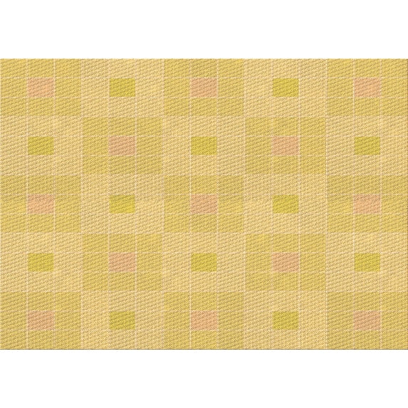 Ahgly Company Machine Washable Indoor Rectangle Transitional Yellow Area Rugs, 7' x 9'