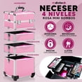 thumbnail image 2 of Comestiquera Profesional Divitech® Maletín 4 niveles Rosa Mini Rombos 3D, 2 of 8