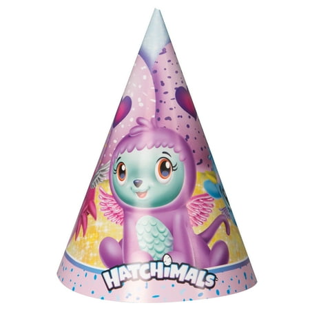 Unique Industries Hatchimals Multi-color Party Hats, 8 Count