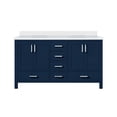 thumbnail image 3 of Jacques 60 in. W x 22 in. D Navy Blue Double Bath Vanity and White Quartz Top, 3 of 9