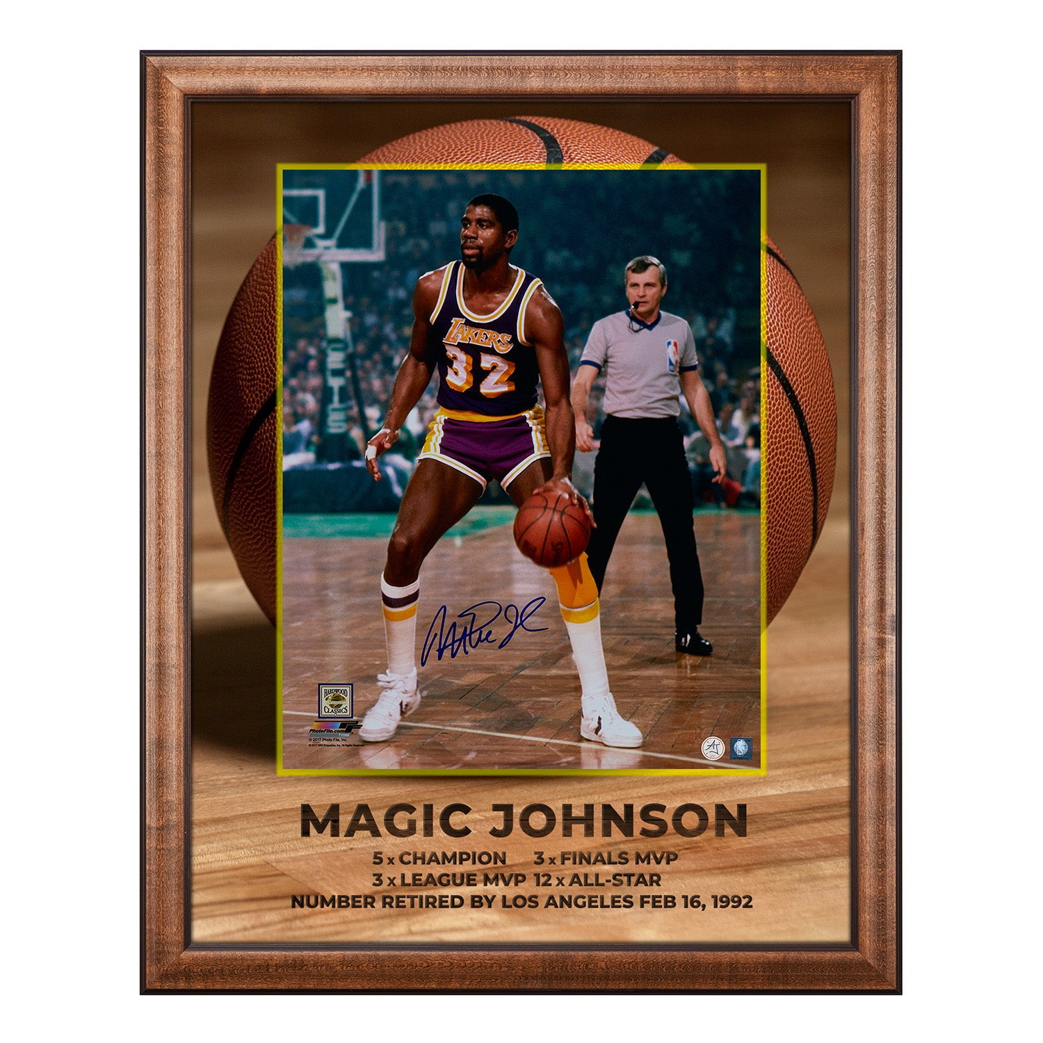 MAGIC JOHNSON AUTOGRAPHED HAND SIGNED CUSTOM FRAMED LA LAKERS