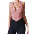 thumbnail image 2 of Diconna Lady camisole, sleeveless solid color U-shaped collar irregular cut top, 2 of 3