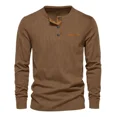 thumbnail image 1 of Camisa Henley De Pana De Casual, Playera Delgada De Manga La, 1 of 8