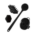 thumbnail image 1 of 4 pcs Cepillo de Baño de Silicona, cepillo de limpieza de espalda de mango largo, cepillo de baño corto, cepillo para lavar el pelo y cepillo para lavar la cara, herramientas de limpieza (black), 1 of 4