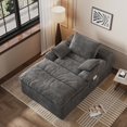 thumbnail image 2 of Leumius Oversized Chaise Lounge Chair Indoor,Corduroy Upholstered Sofa Bed with Deep Seat,Cozy Lounge Chair Sleeper Sofa for Living Room,Bedroom,No Assembly Required,Dark Gray, 2 of 5