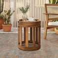 thumbnail image 2 of LuxenHome Acacia Outdoor Drum Side Table, Round Patio Table with Removable Tray Top & Oil Finish, 2 of 12