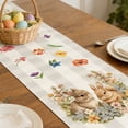 thumbnail image 6 of AZXY Easter Table Runner 13"x71" Table Runner with Watercolor Double Bunny Floral Wreath Plaid Design, Spring Easter Table Decorations for Home Kitchen Dining Coffee Table Easter Party Decor, 6 of 7