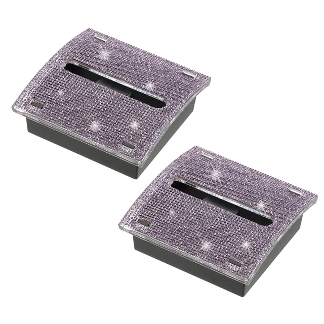 Dispensador de Notas Adhesivas con Rhinestone Uxcell, 2 Pcs Soporte para Notas Adhesivas de 3x3", Púrpura