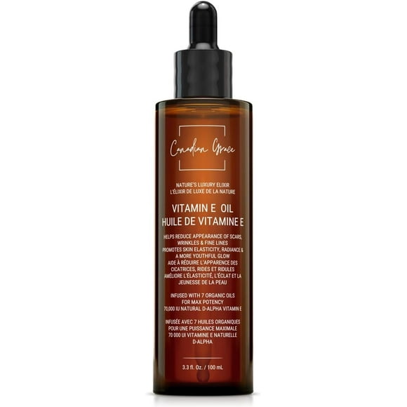 Organic Vitamin E Oil 70,000 IU – Face & Body Anti-Aging | Canadian Grace