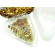 Disposable Plastic Hinged Pie Slice Container - #9019