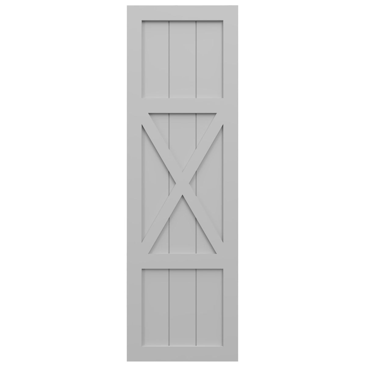 Ekena Millwork 15"W x 63"H True Fit PVC Center X-Board Farmhouse Fixed Mount Shutters, Primed (Per Pair - Hardware Not Included)