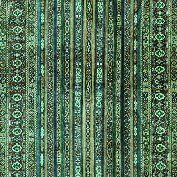 Ahgly Company Indoor Square Abstract Turquoise Blue Modern Area Rugs, 8' Square