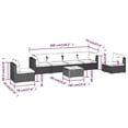 thumbnail image 2 of vidaXL 7 Piece Patio Lounge Set with Cushions Poly Rattan Black, 2 of 11