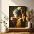 thumbnail image 6 of Girl with a Pearl Earring Canvas Wall Art, Classic Portrait Print for Living Room Bedroom Dining Room Office Hotel Lobby Decor, 6 of 8