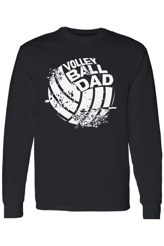 Men T-Shirt Father's Day Long Sleeve Volleyball Dad Vintage White S M L XL 2XL Mens Graphic Tee