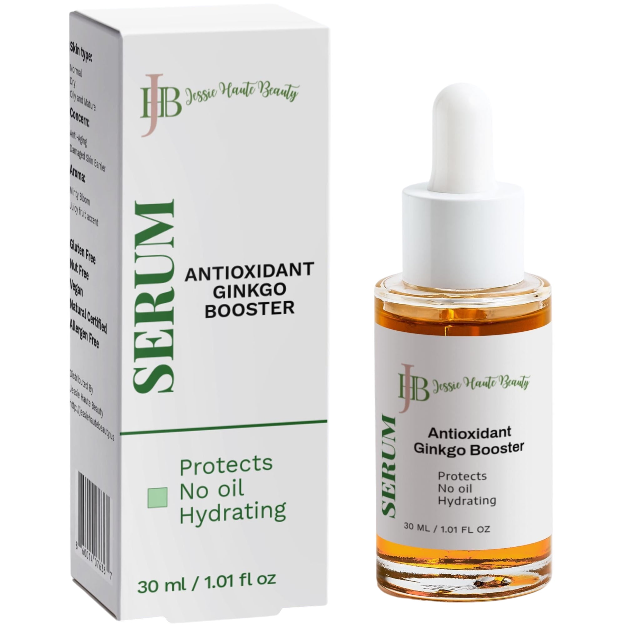 Antioxidant Ginkgo Booster Serum - ECOCERT Organic Anti-Aging Face Treatment