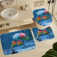 thumbnail image 6 of Colorful Birds on Snowy Branch Shower Curtain Waterproof Bathroom Curtain Set with Hooks Home Decor Bathroom Curtains 4pcs, 6 of 8