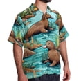 thumbnail image 2 of Platypus Men's Hawaiian Short Sleeve Printed Button Down Poplin Casual Summer Beach Shirt, Unisex, 2 of 6