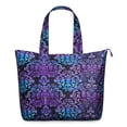 thumbnail image 1 of Floral Skull Weekender Bag Boho Artistic Flower Pattern Travel Tote, Lightweight, , Multiple Pockets, for Women, 1 of 5