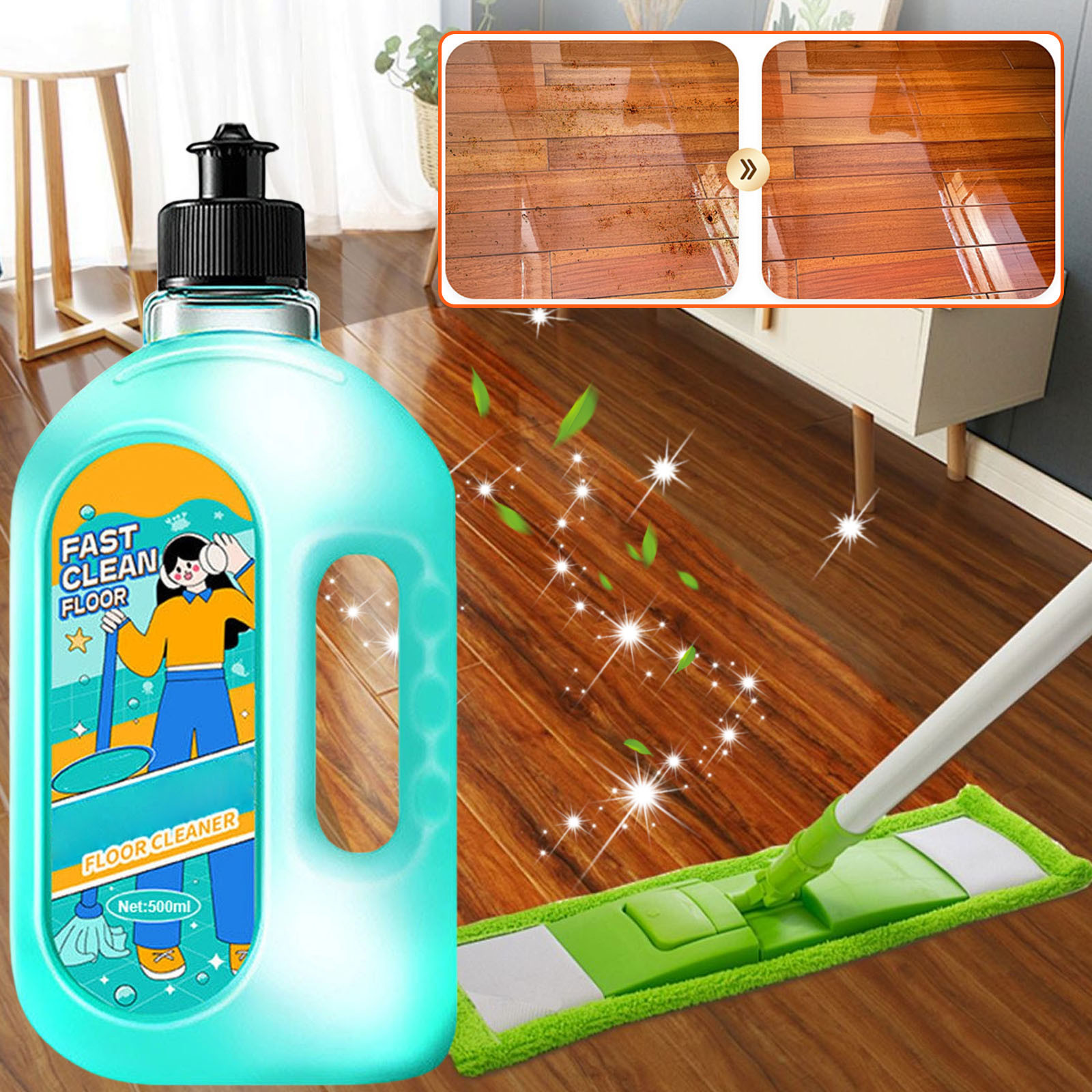 Cleaning Supplies,Liquid Floor Cleaner For Household Use 500ml,Multi-Functional Cleaning Tools