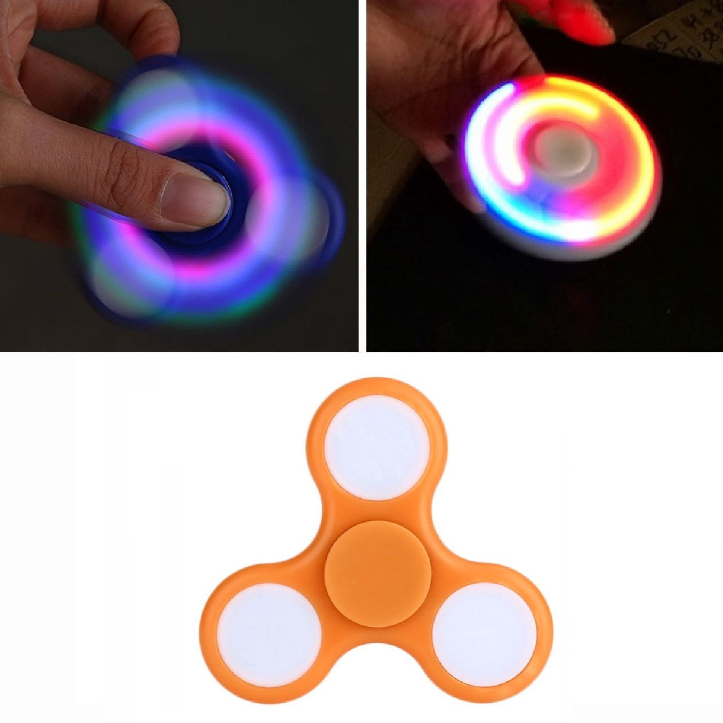 Orange LED Fidget Finger Hand spinner 