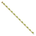 thumbnail image 4 of Auriga Fine Jewelry 14K Yellow Gold Peridot and Diamond Bracelet 7inch for Women, 4 of 6