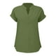 thumbnail image 5 of Vestidos Casuales Para Mujer, Blusas De Mujer De Moda Suéter de mujer de color liso de imitación de lino y lino con hombros descubiertos y cuello en V de manga corta a la moda, 5 of 5