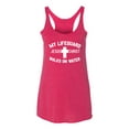 thumbnail image 2 of My Lifeguard Walks on Water Jesus Christ Bible | Womens Inspirational/Christian Premium Tri-Blend Racerback Tank Top, Shocking Pink, Small, 2 of 3