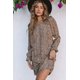 thumbnail image 1 of ABPHQTO Vestido de mujer con escote en V y ribete de volantes de leopardo caqui, 1 of 5