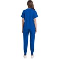 thumbnail image 3 of JULMCOMO Scrubs for Women Quick Dry V Neck Short Sleeve Stretchy Medical Uniforms Hospital Work 2 Piece Sets with Multi Pockets Royal Blue L, 3 of 5