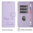 thumbnail image 5 of for Samsung Galaxy S25 Case Wallet with RFID Blocking Card Holder, Shoulder Strap & Wrist Strap, Smile Pattern PU Leather Magnetic Clasp Flip Purse Case for Samsung Galaxy S25, Purple, 5 of 12