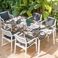 thumbnail image 2 of Grey Rabbits Table Cloths for 5 Foot Rectangle Tables, Pine Cones Brown Plants Farmhouse Wooden Patio Waterproof Elastic Fitted Tablecloths, Washable Rectangular Table Cover for Camping, 2 of 8