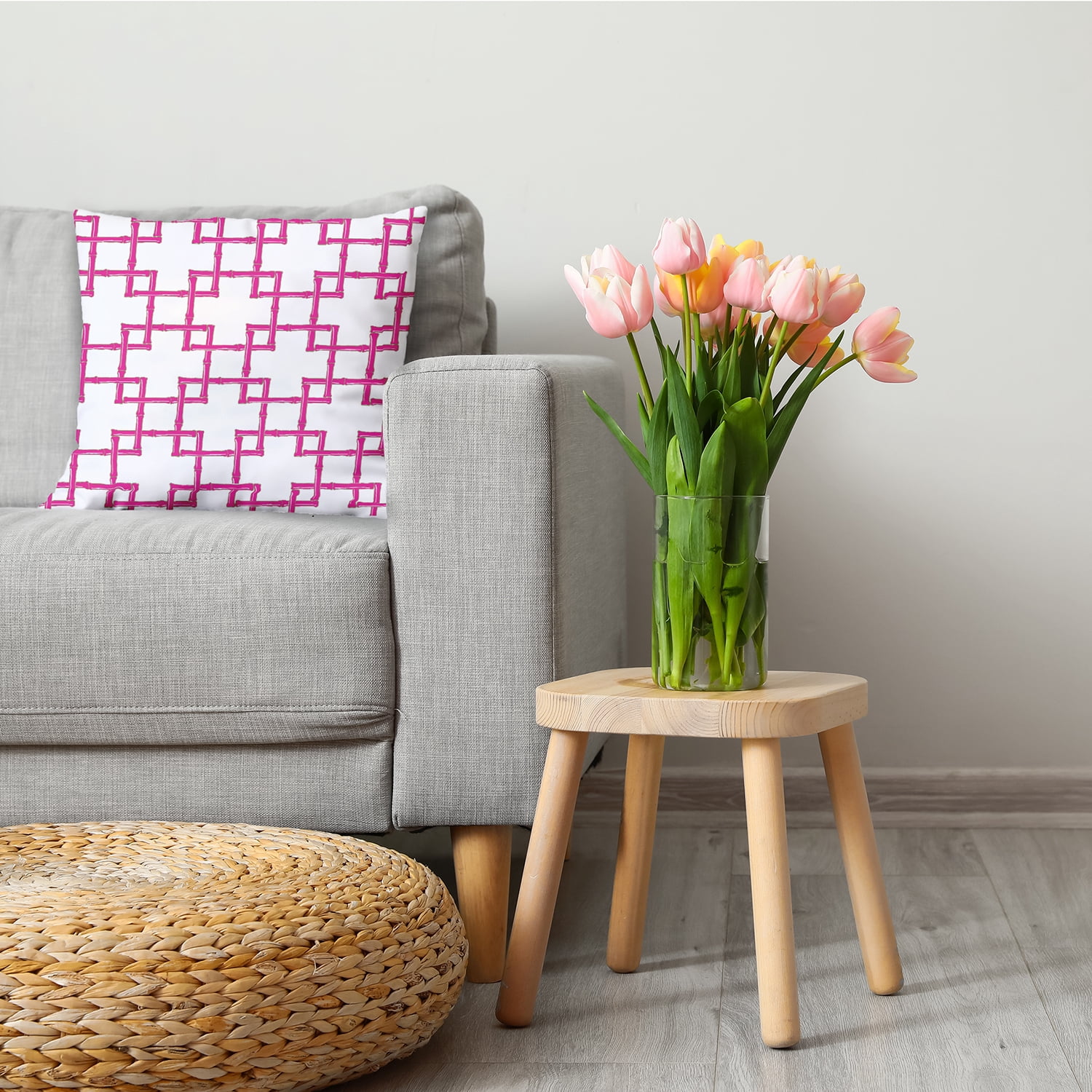 16" x 16" Simply Daisy Bamboo Decorative Throw Pillow