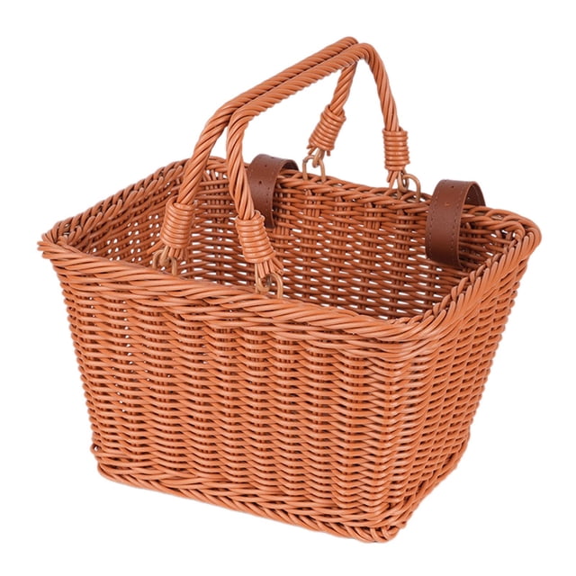 Cesta delantera para bicicleta para niños, cesta para guardar bicicletas, cesta con asa para Marrón