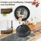 thumbnail image 5 of Juego de Bateria de Cocina Antiadherente Acero inoxidable de 44 PiezasOllas, Sartenes, Wok de Granito, Cazos, Cubiertos y Cuchillos,Juego de Utensilios de Cocina de Inducción de granito(Negro), 5 of 8