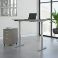 thumbnail image 2 of Bush Business Furniture 48W x 30D Height Adjustable Desk w/Storage Cocoa/Cool Gray Metallic, 2 of 8