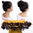 thumbnail image 3 of Synthetic Messy Bun Hair Piece Curly Wavy Hair Bun Scrunchies Long Ponytail Extensions Ponytail DIY Wrap Around Bun Hair, 3 of 10