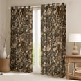 thumbnail image 2 of Rustic Lodge Window Drapes Block 30%-50% Light,Farmhouse Woods Brown Camouflage Camo Kitchen Window Treatments 42Wx63L Inches,Jungle Trees Brown Maple Leaves Nature Decor Window Curtains, 2 of 6