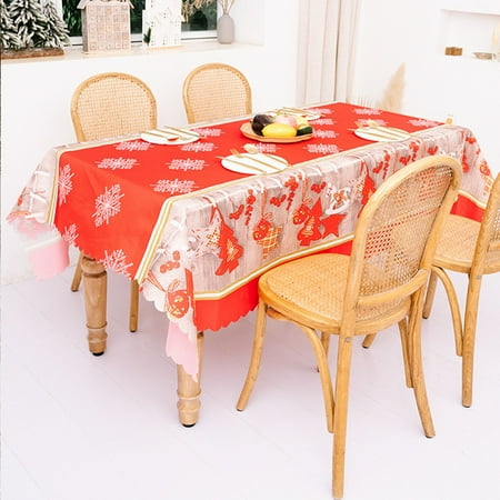 

Promotion!180*144cm Christmas Tablecloth Runner Plaid Printed Dinner Table Cover New Year Party Decorations Tablecloth Xmas Elk