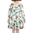 thumbnail image 3 of DISNIMO Kids Corgi Flower Dress Girls Long Sleeve Swing Dress Kids Long Sleeve Midi Dress Kids Holiday Dresses for Girls 11-12 Long Sleeve Dresses Children Matching Fall Dress Kids Girl Twirl Dress, 3 of 6