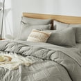thumbnail image 4 of Davulos King Size Comforter Set Grey,7 Pieces Bed in a Bag King Diamond Pattern Bedding Sets with Comforter,Sheets, Pillowcases & Shams, 4 of 9